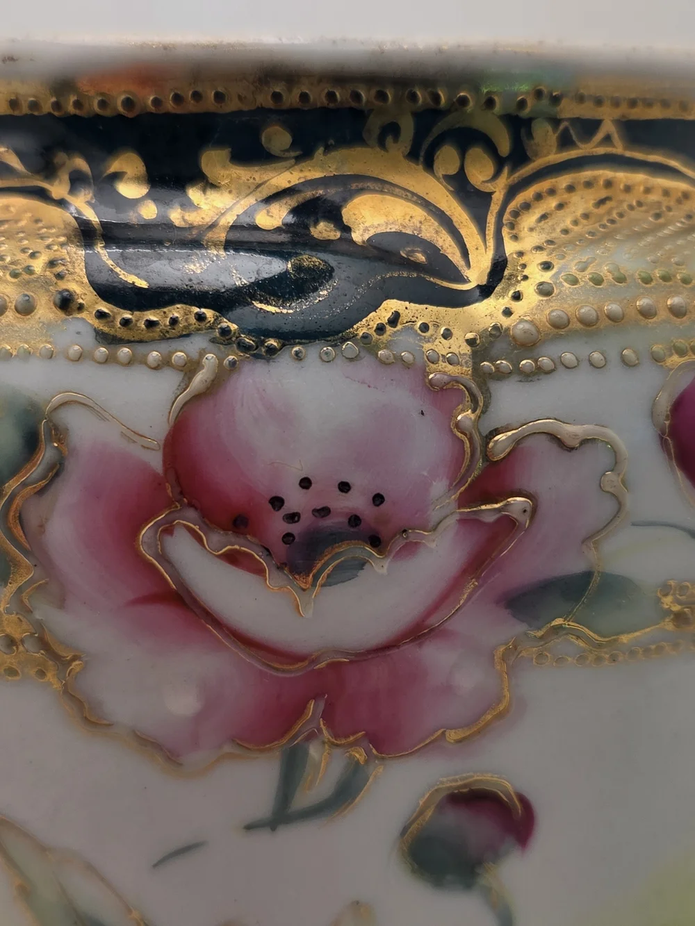 Antique 1891 Morimura Nippon Footed Planter Vase Pre-Nippon Maple Leaf